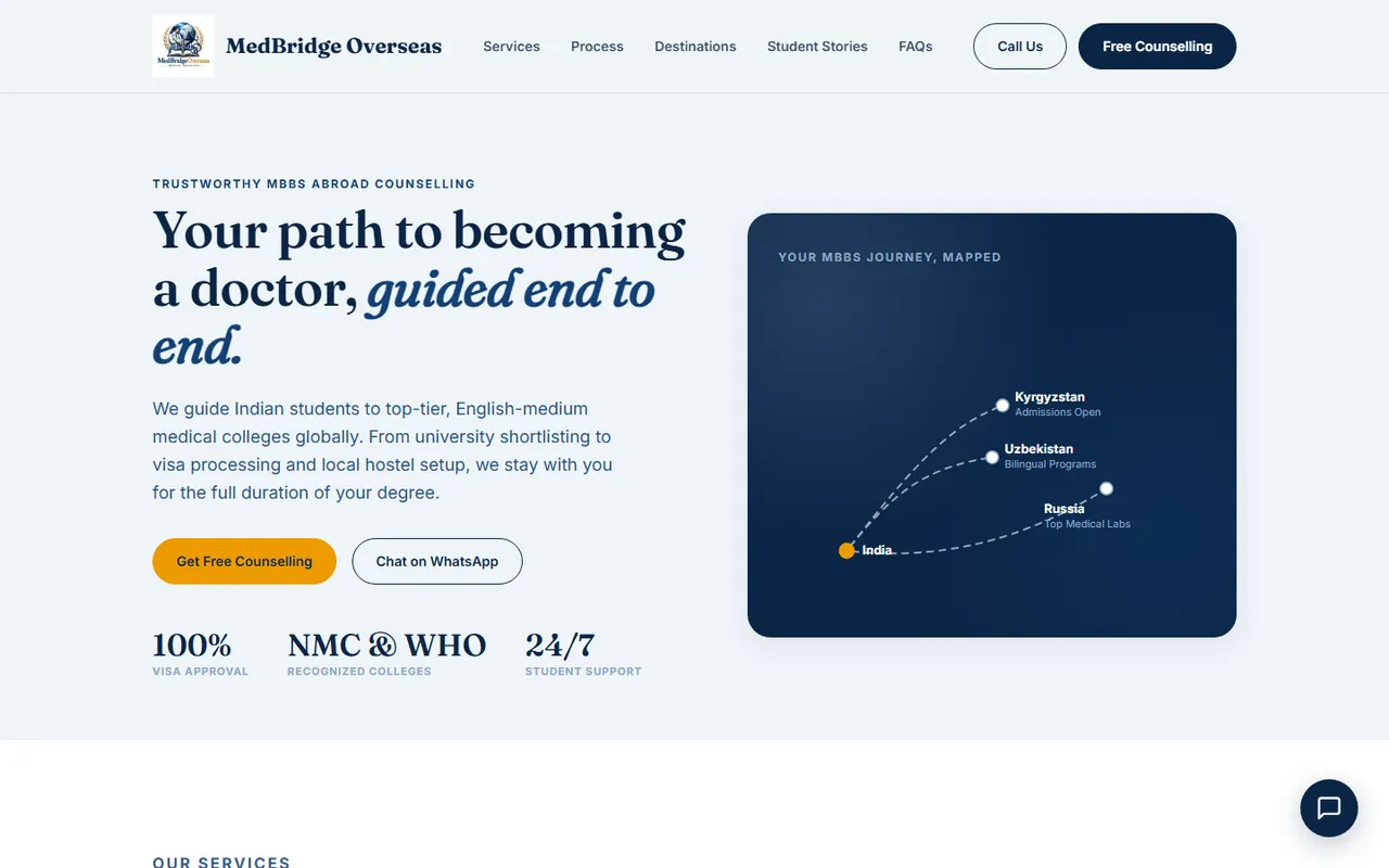 MedBridge Overseas homepage